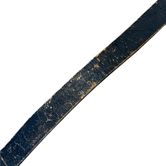 Vintage “AL BECCO” Tooled Embroidered Brown Leather Belt